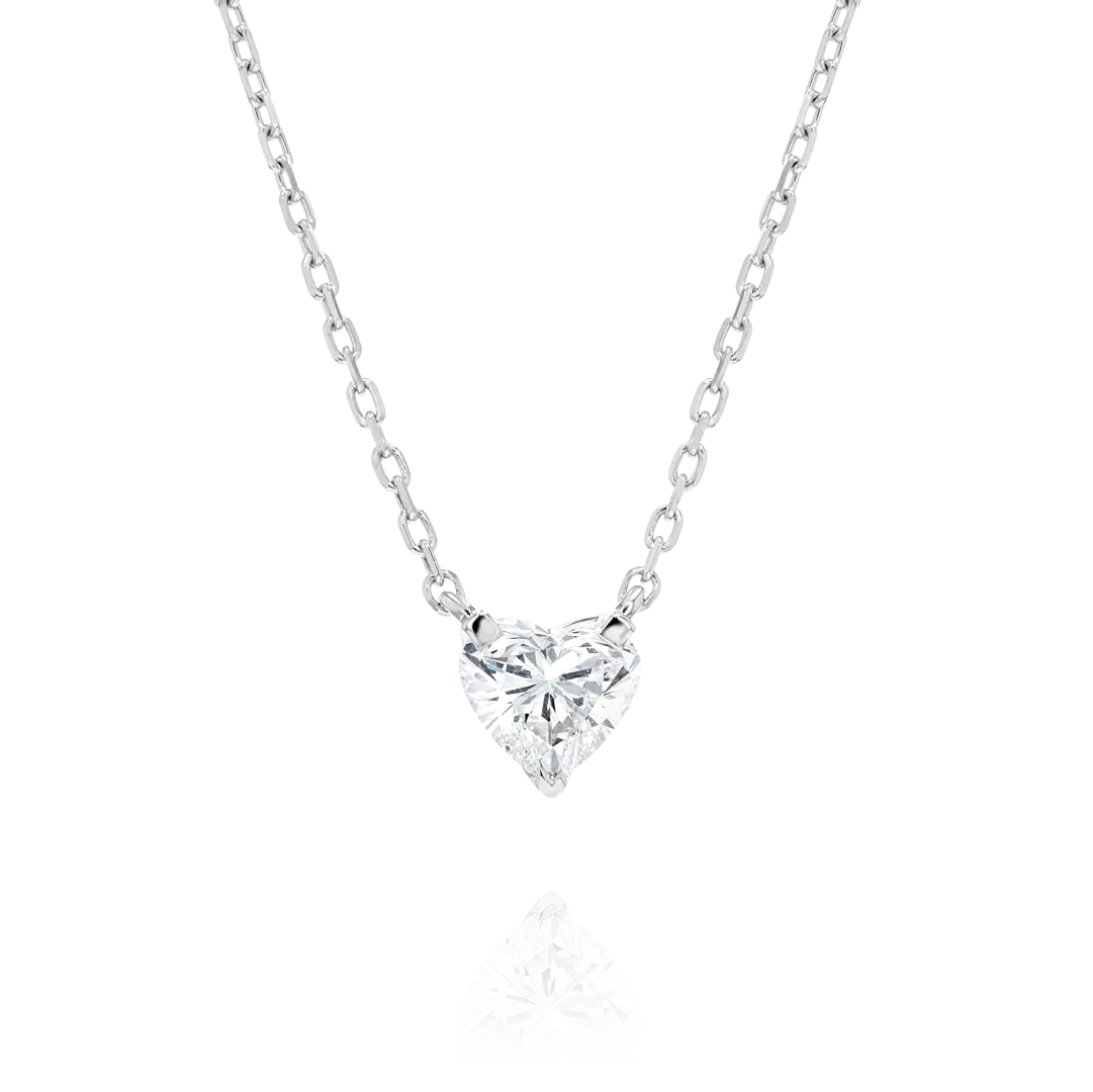 0.4CT HEART DIAMOND PENDANT WHITE GOLD