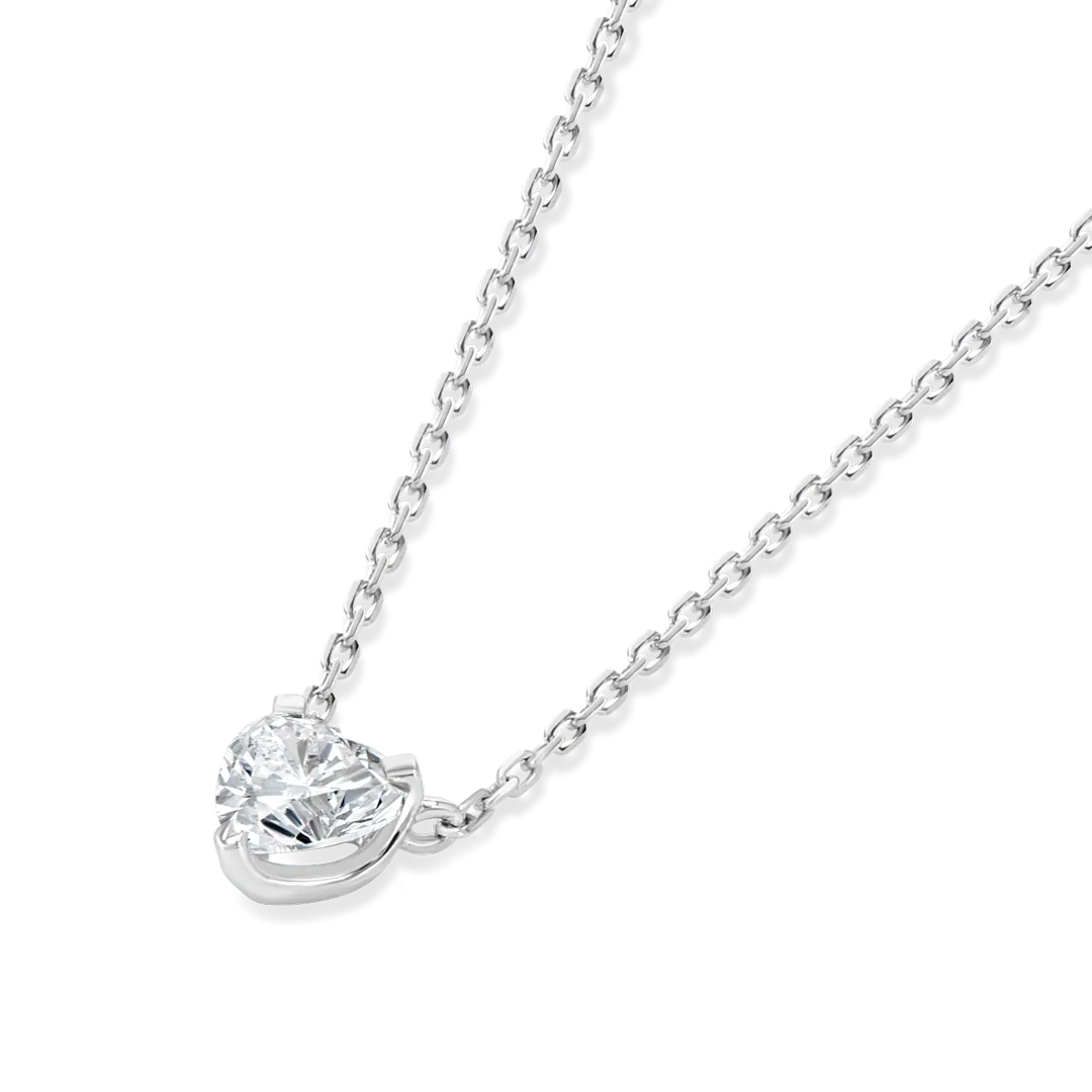 0.4CT HEART DIAMOND PENDANT WHITE GOLD