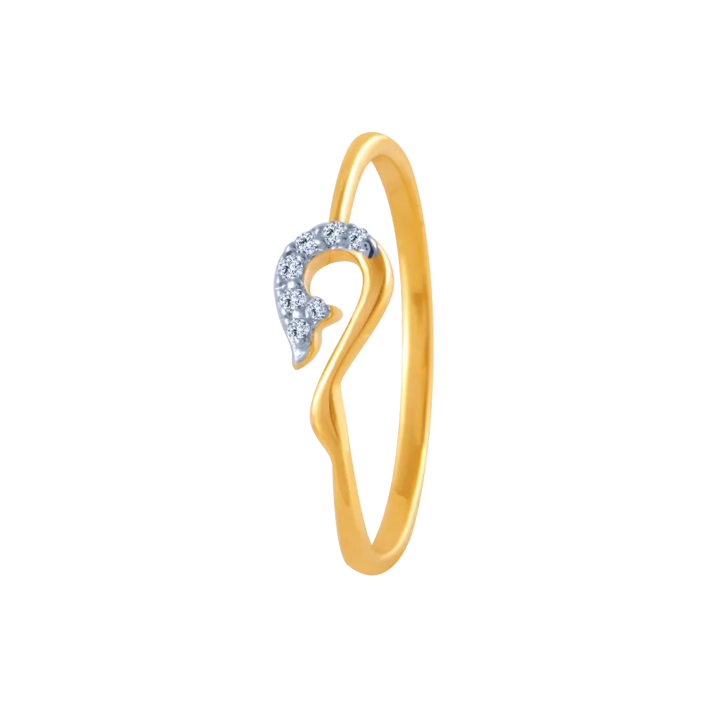 14k (585) Yellow Gold And Diamond Ring For Women
