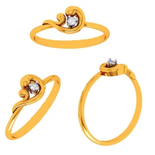14k Chimeric Style Contemporary Gold Finger Ring