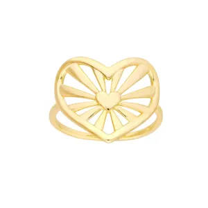 14k Gold Open Center Heart Ring