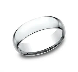 14k White Gold 7mm Super Light Comfort Fit Wedding Band