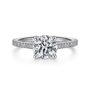 14K White Gold 'Abbie' Classic Round Diamond Engagement Ring