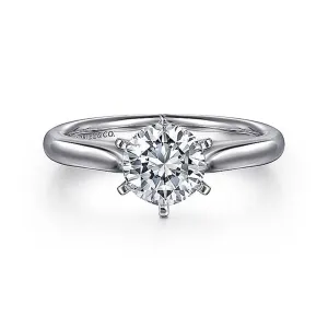 14K White Gold 'Allie' Round Diamond Engagement Ring