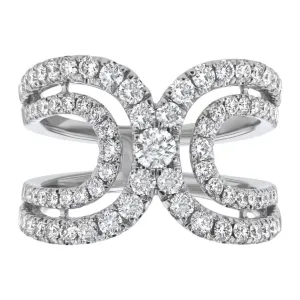 14K White Gold Contemporary Diamond Ring