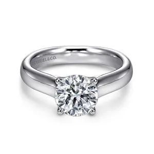 14K White Gold 'Helen' Round Diamond Engagement Ring