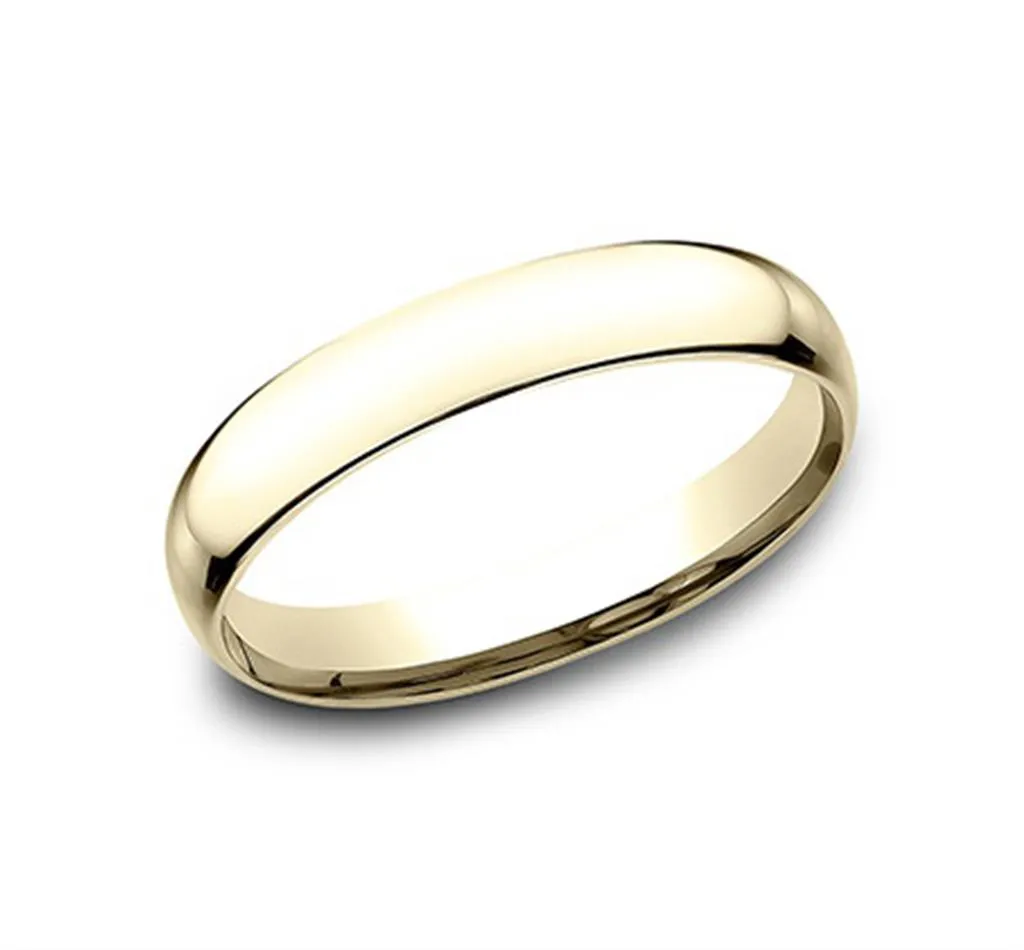 14K Yellow Gold 3mm Super Light Comfort Fit Wedding Band
