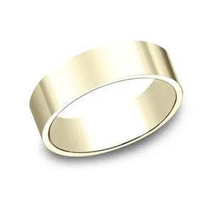 14K Yellow Gold 6mm Flat Comfort Straight Wedding Band