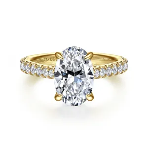 14K Yellow Gold 'Gaia' Classic Oval Natural Diamonds Natural Diamonds Engagement Ring