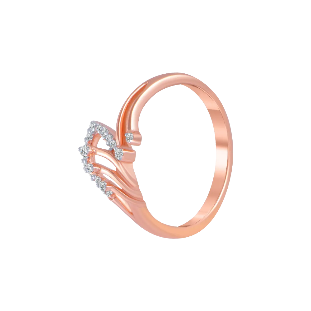 14KT (585) Rose Gold And Diamond Ring For Women