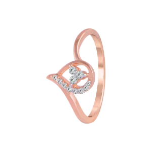 14KT (585) Rose Gold And Diamond Ring For Women