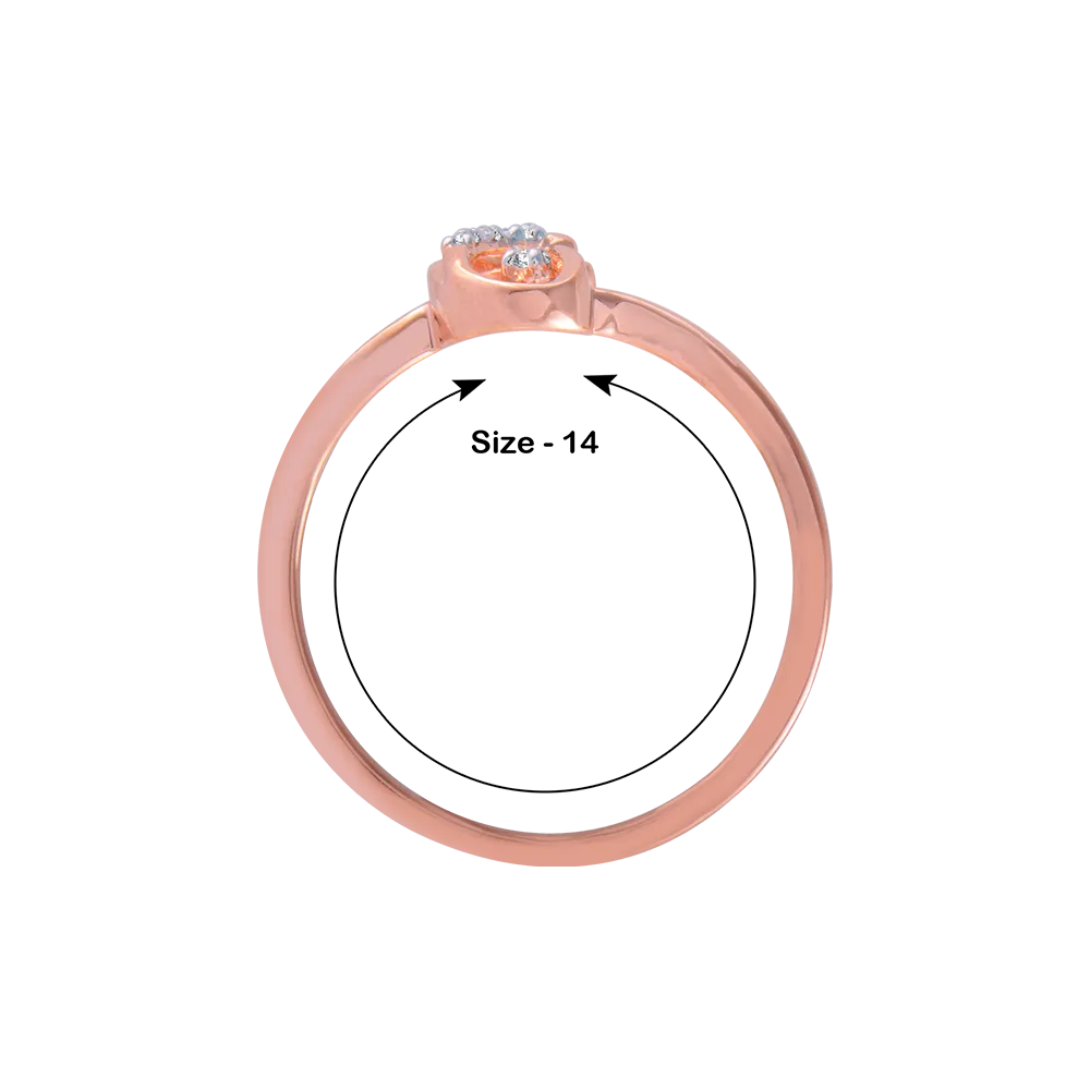 14KT (585) Rose Gold And Diamond Ring For Women