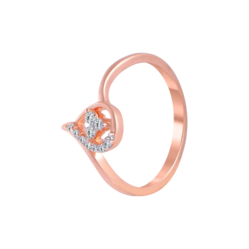 14KT (585) Rose Gold And Diamond Ring For Women