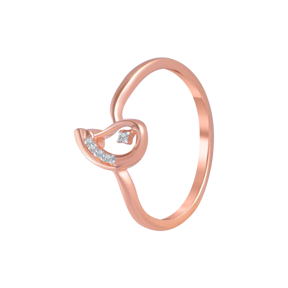 14KT (585) Rose Gold And Diamond Ring For Women
