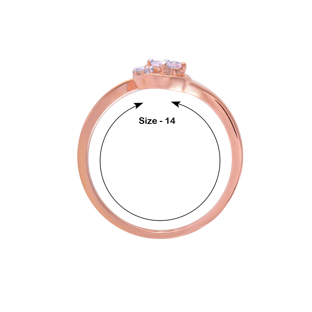 14KT (585) Rose Gold And Diamond Ring For Women