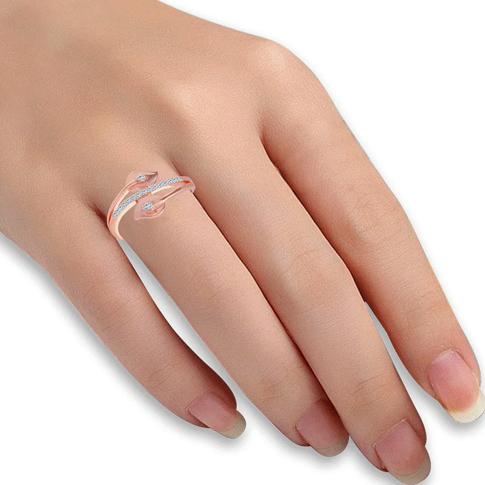 14KT (585) Rose Gold And Diamond Ring For Women