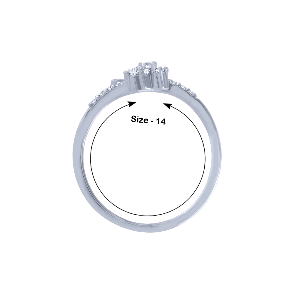14KT (585) White Gold And Diamond Ring For Women