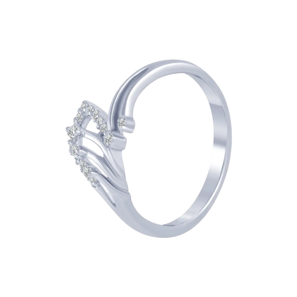 14KT (585) White Gold And Diamond Ring For Women