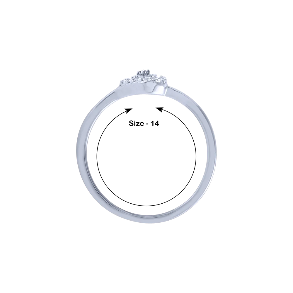 14KT (585) White Gold And Diamond Ring For Women