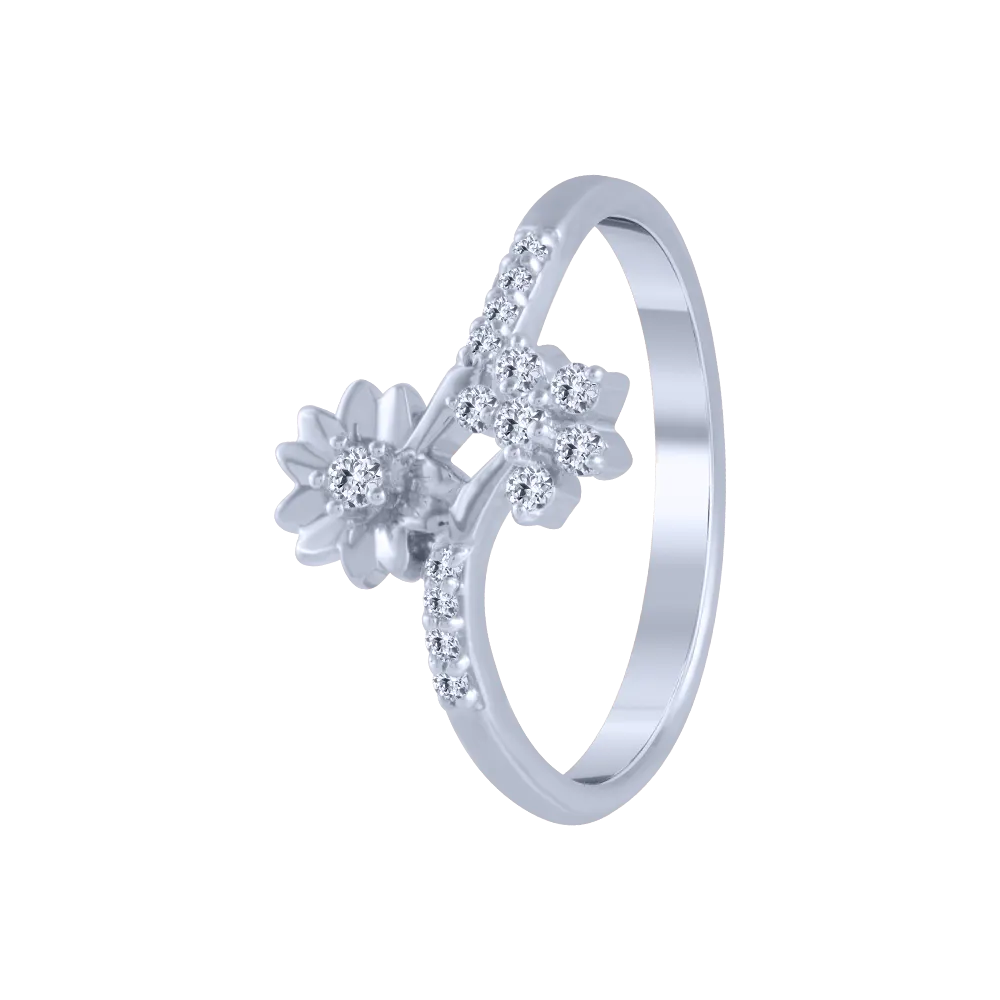 14KT (585) White Gold And Diamond Ring For Women