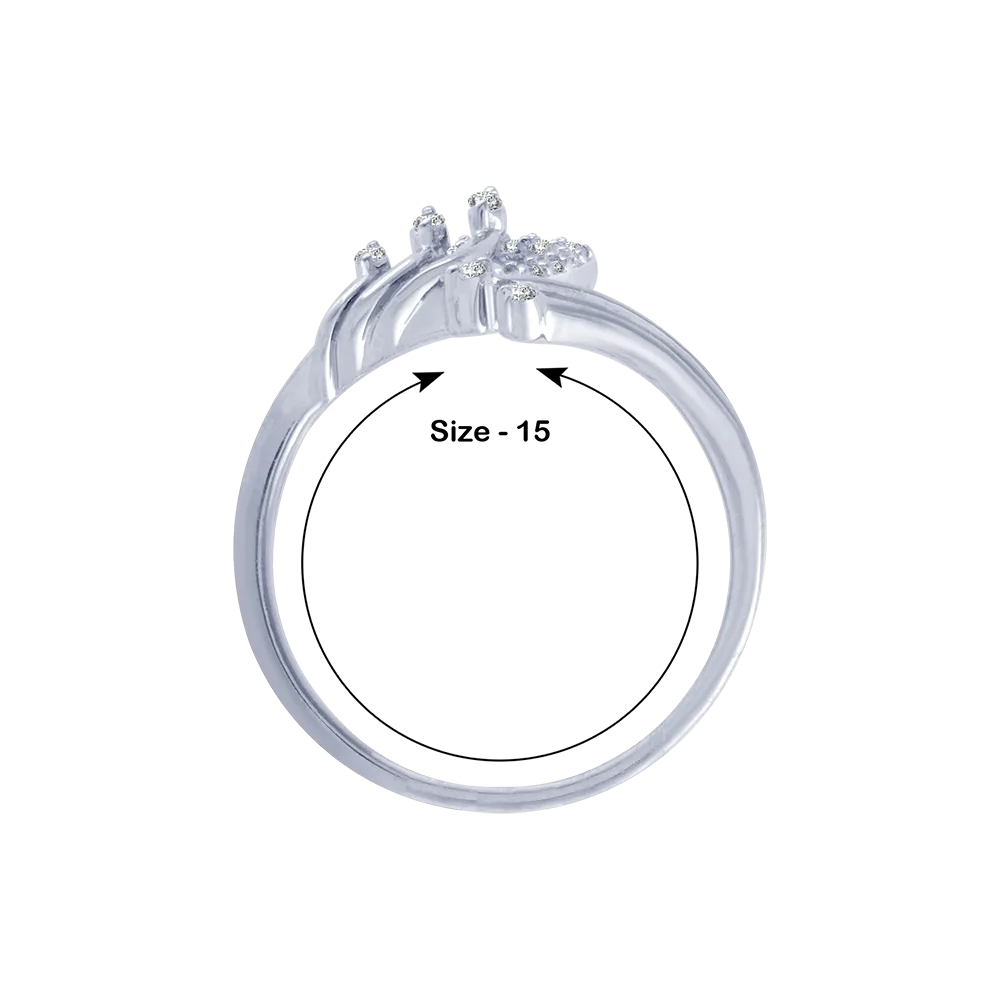 14KT (585) White Gold And Diamond Ring For Women