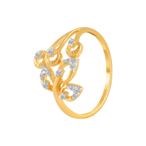14KT (585) Yellow Gold And Diamond Ring For Women