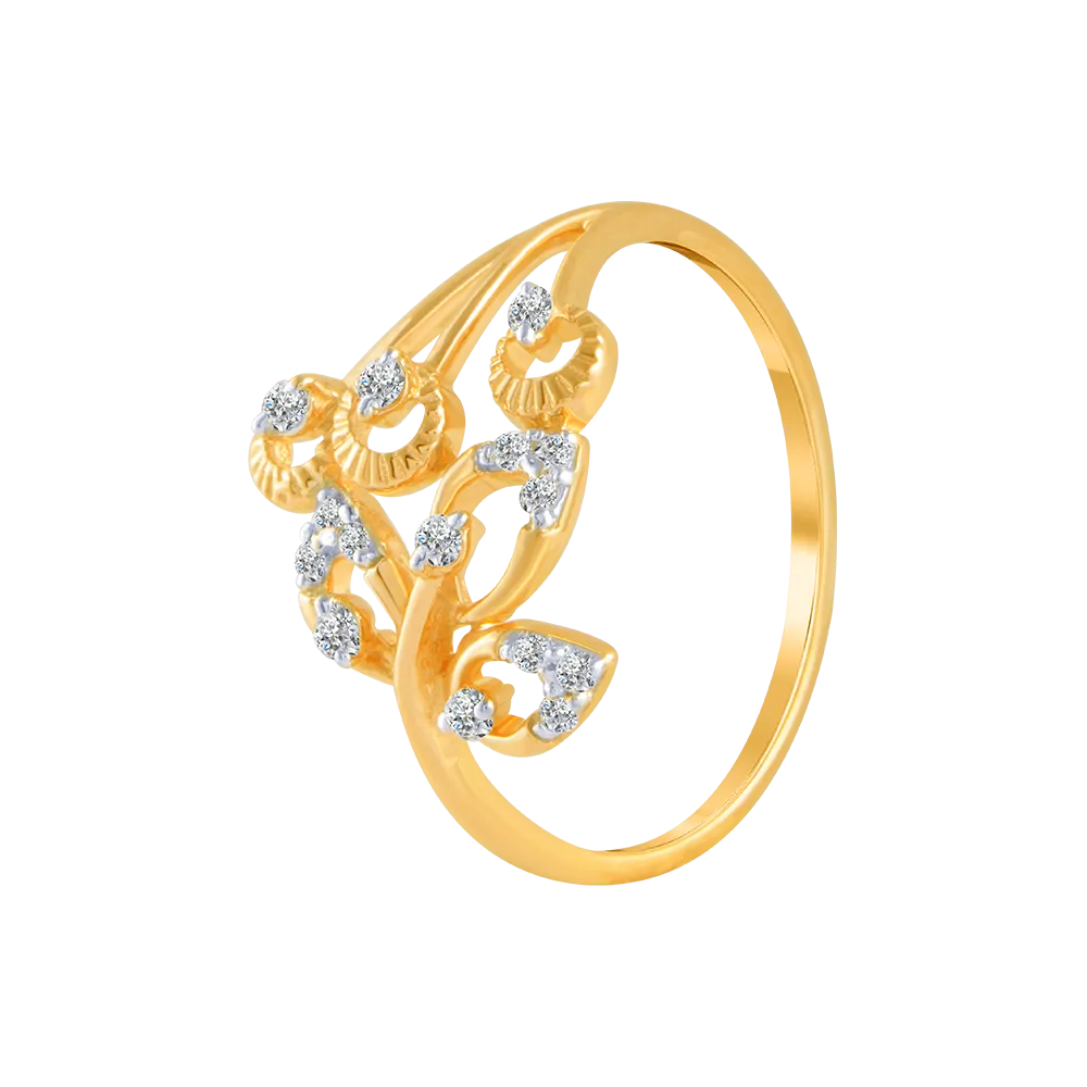 14KT (585) Yellow Gold And Diamond Ring For Women