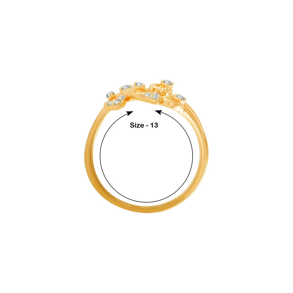 14KT (585) Yellow Gold And Diamond Ring For Women