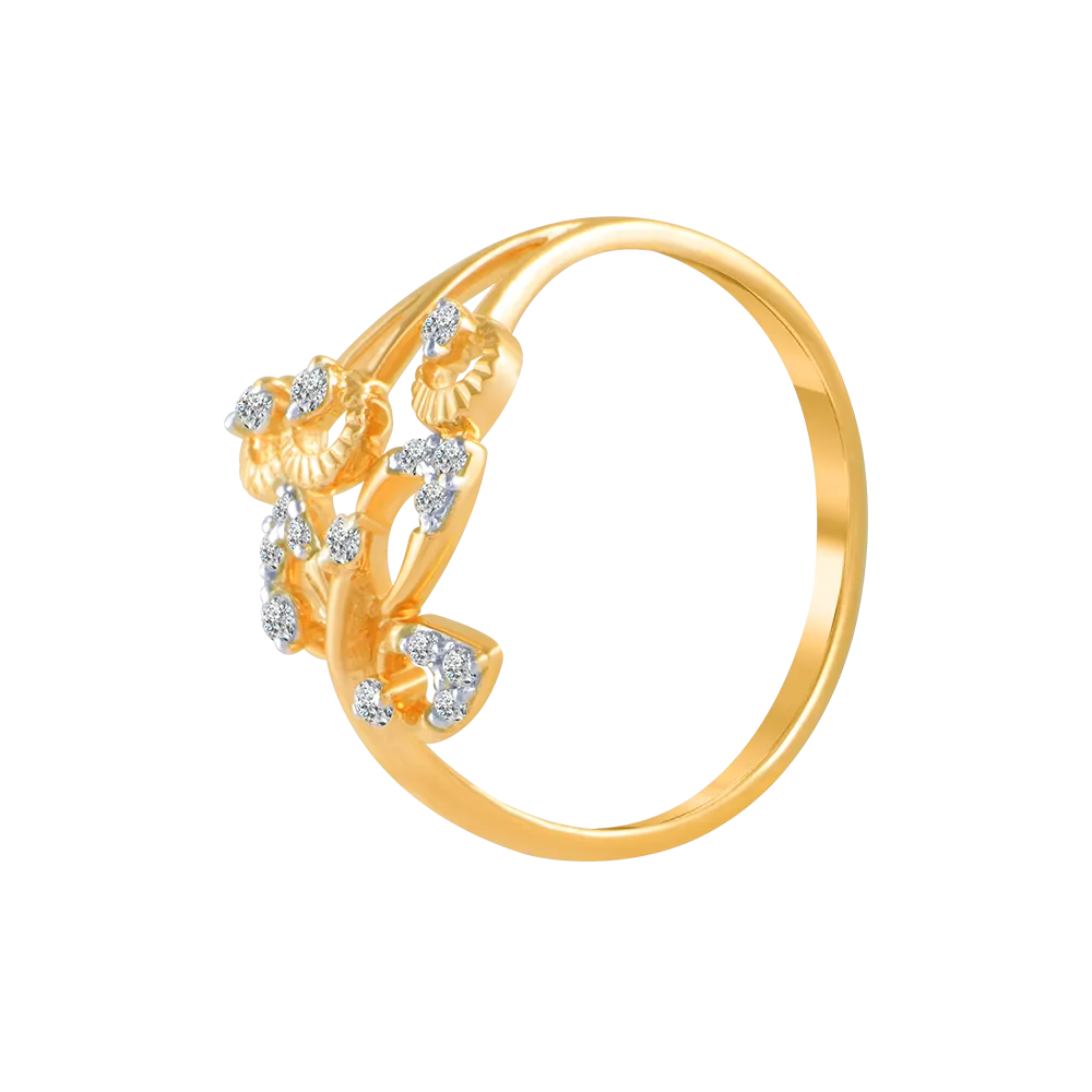 14KT (585) Yellow Gold And Diamond Ring For Women