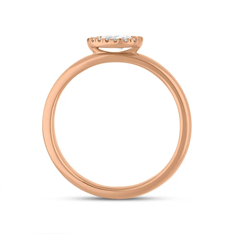 18ct Rose Gold 0.25ct Diamond Pear Cut Cluster Ring