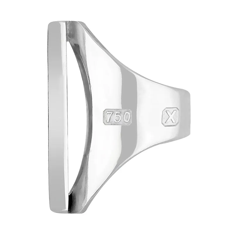 18ct White Gold Blue John Hallmark Large Square Ring