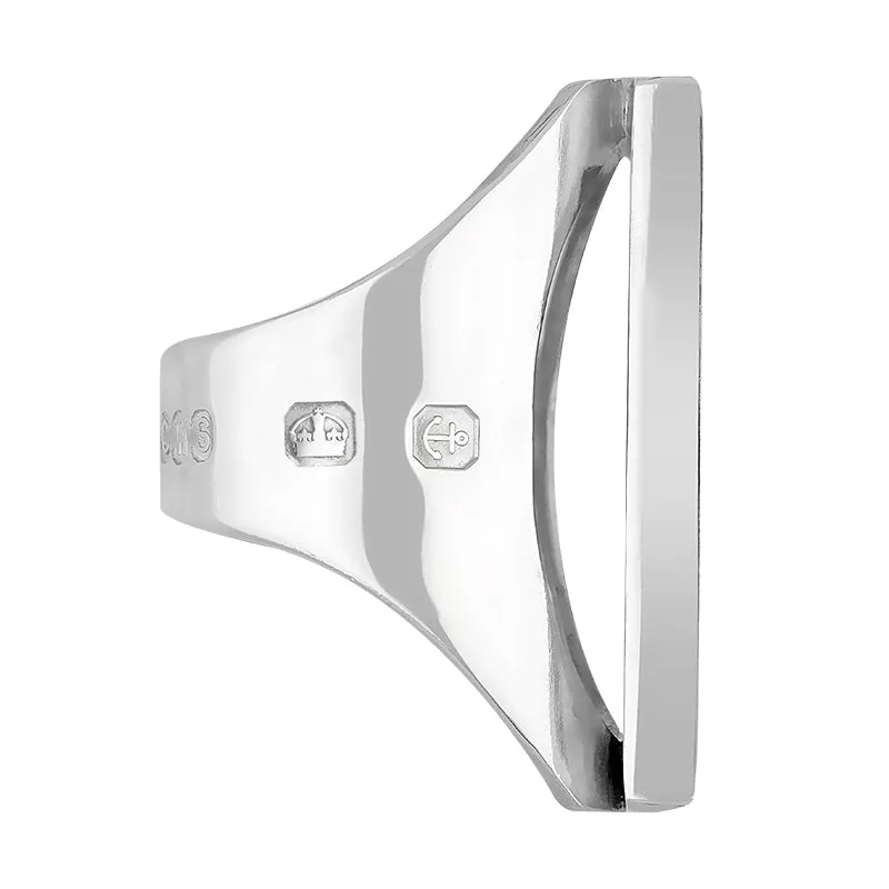 18ct White Gold Blue John Hallmark Large Square Ring