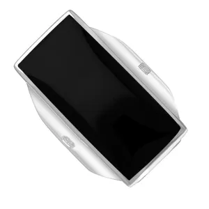 18ct White Gold Whitby Jet Hallmark Large Oblong Ring