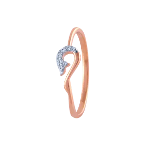 18k (750) Rose Gold And Diamond Ring For Women