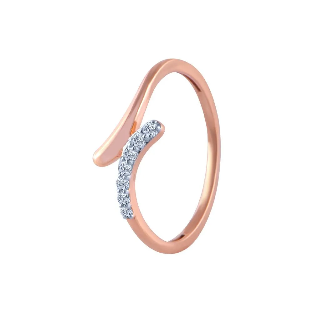 18k (750) Rose Gold And Diamond Ring For Women