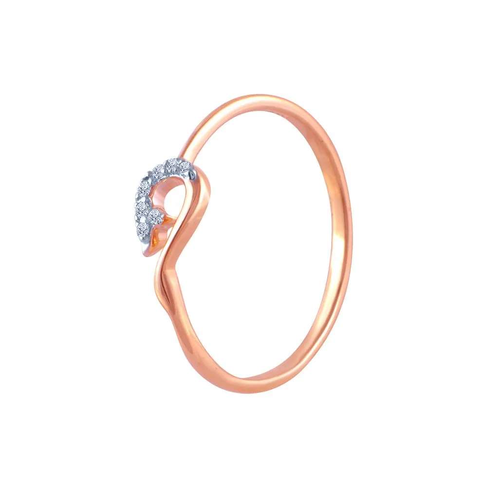 18k (750) Rose Gold And Diamond Ring For Women