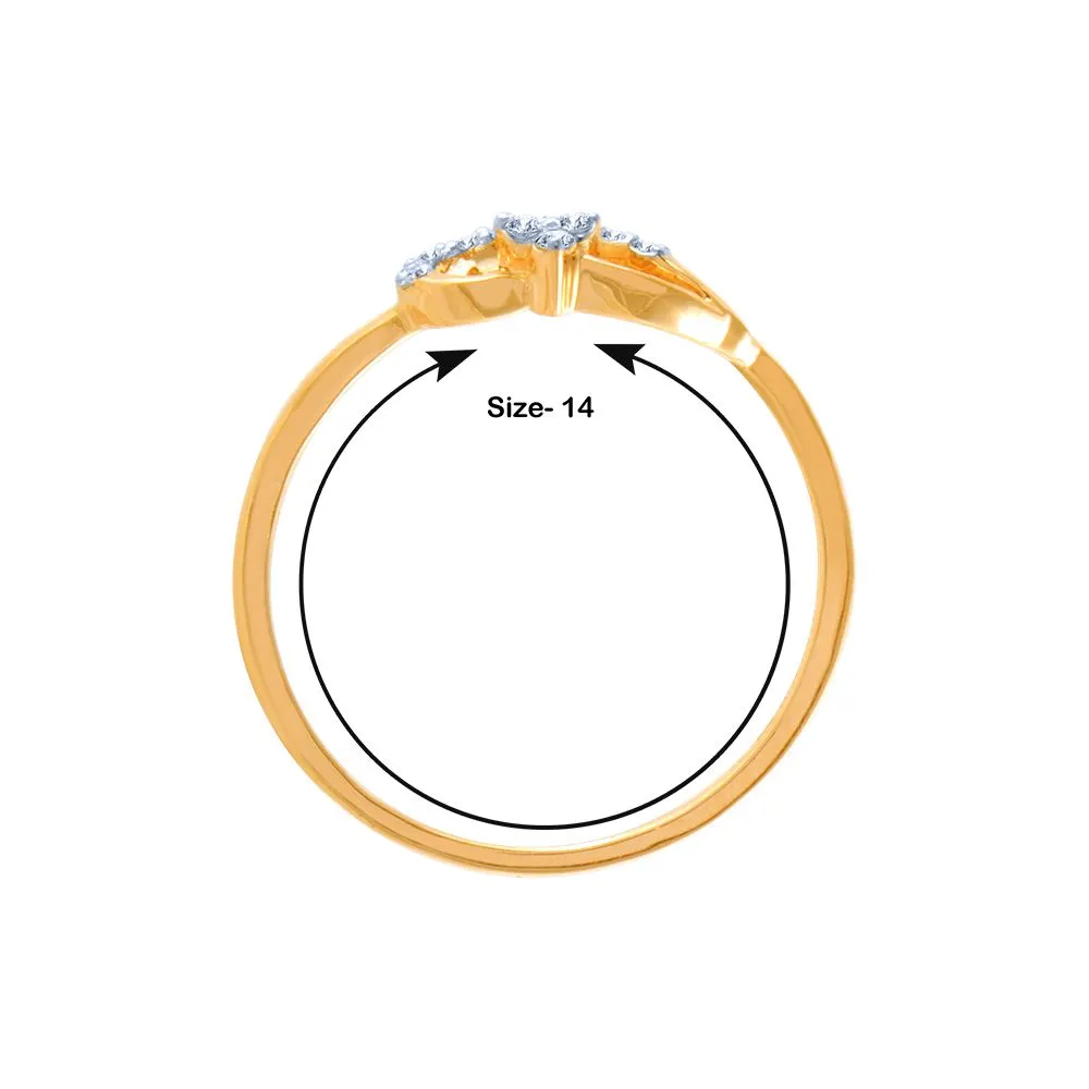 18k (750) Yellow Gold And Diamond Ring For Women
