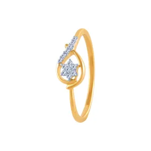 18k (750) Yellow Gold And Diamond Ring For Women