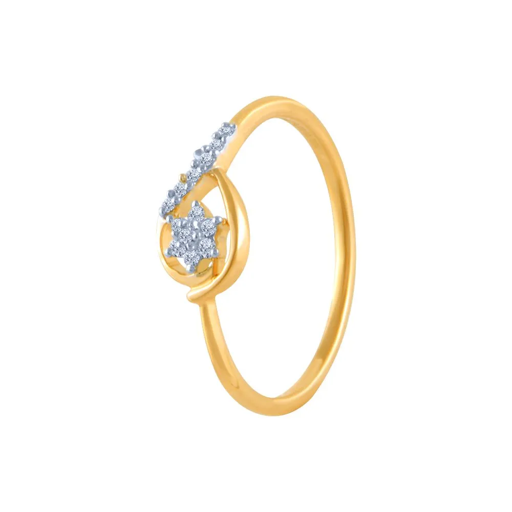 18k (750) Yellow Gold And Diamond Ring For Women