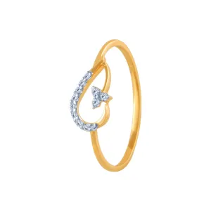 18k (750) Yellow Gold And Diamond Ring For Women