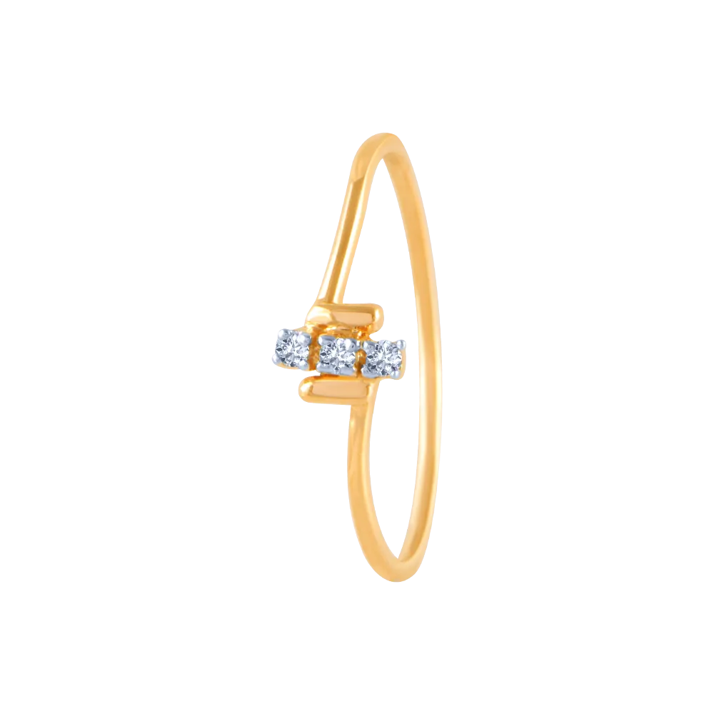 18k (750) Yellow Gold And Diamond Ring For Women