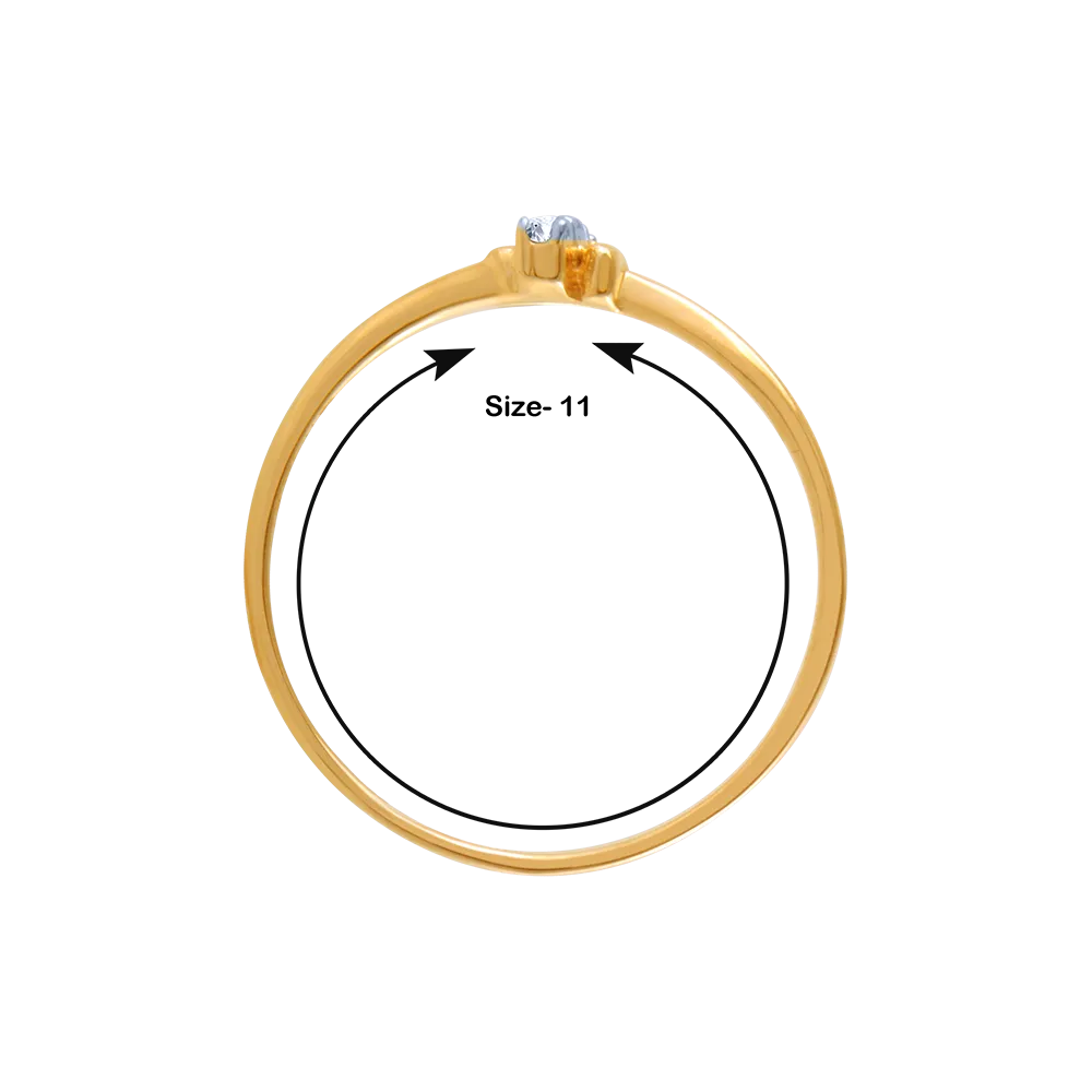18k (750) Yellow Gold And Diamond Ring For Women