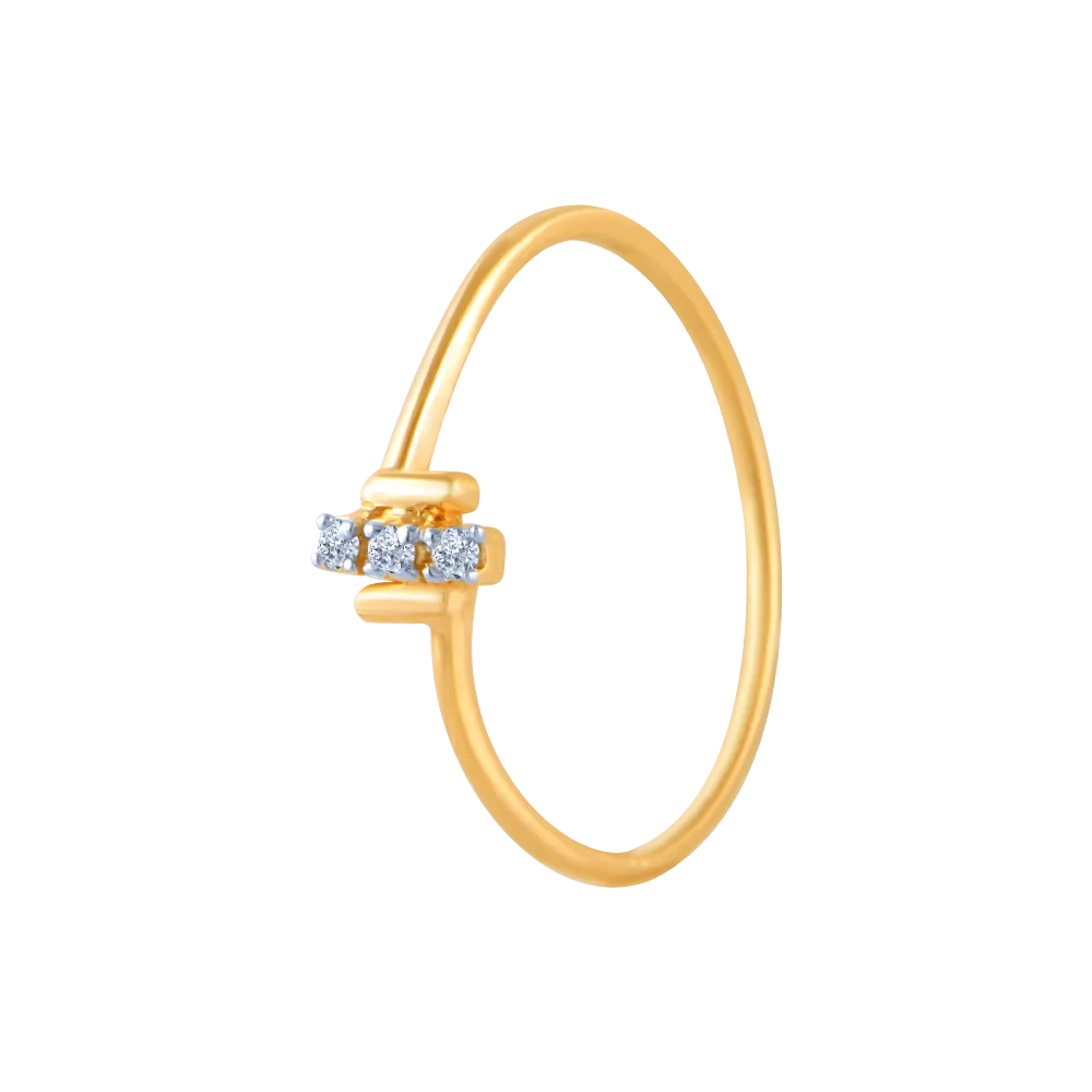 18k (750) Yellow Gold And Diamond Ring For Women