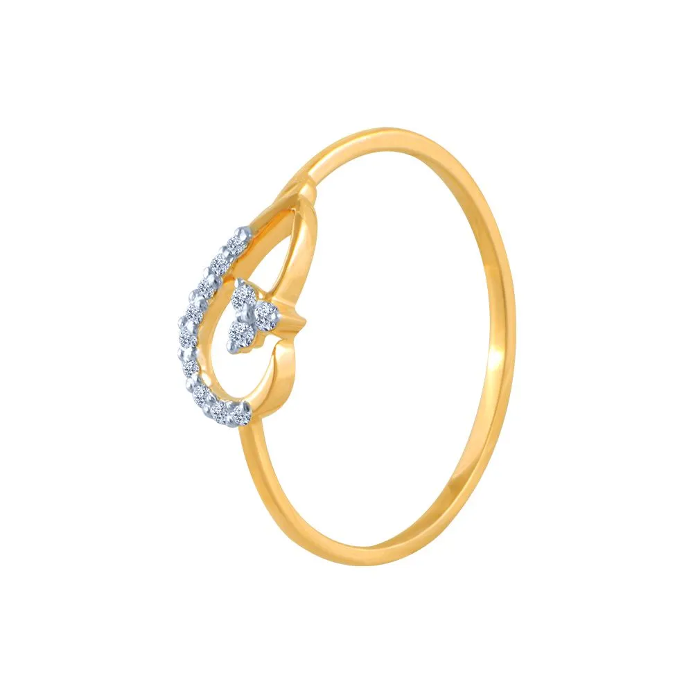 18k (750) Yellow Gold And Diamond Ring For Women