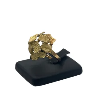 18k yellow gold textured dome ring