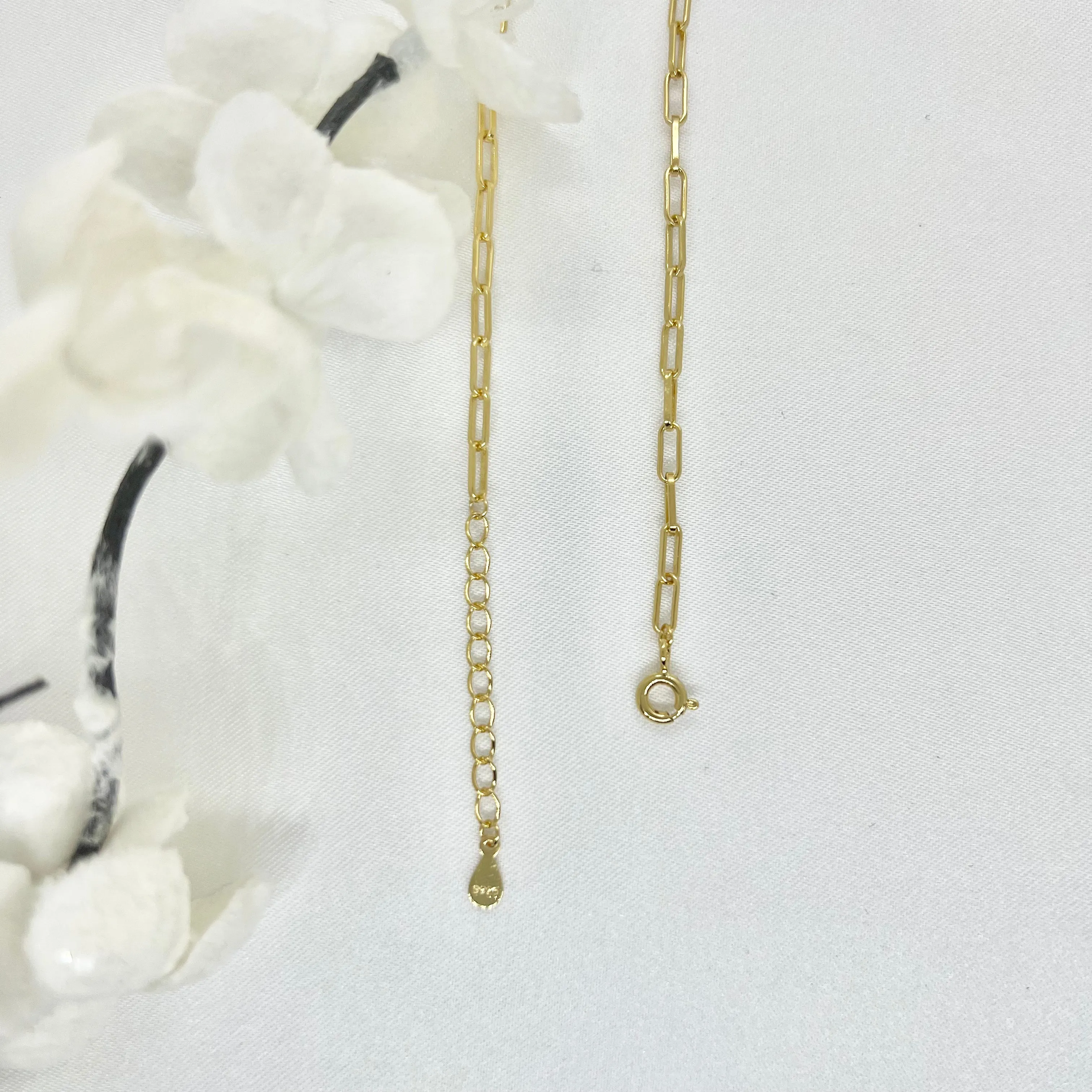 18k/925 Vermeil Paperclip Necklace with Heart Charm