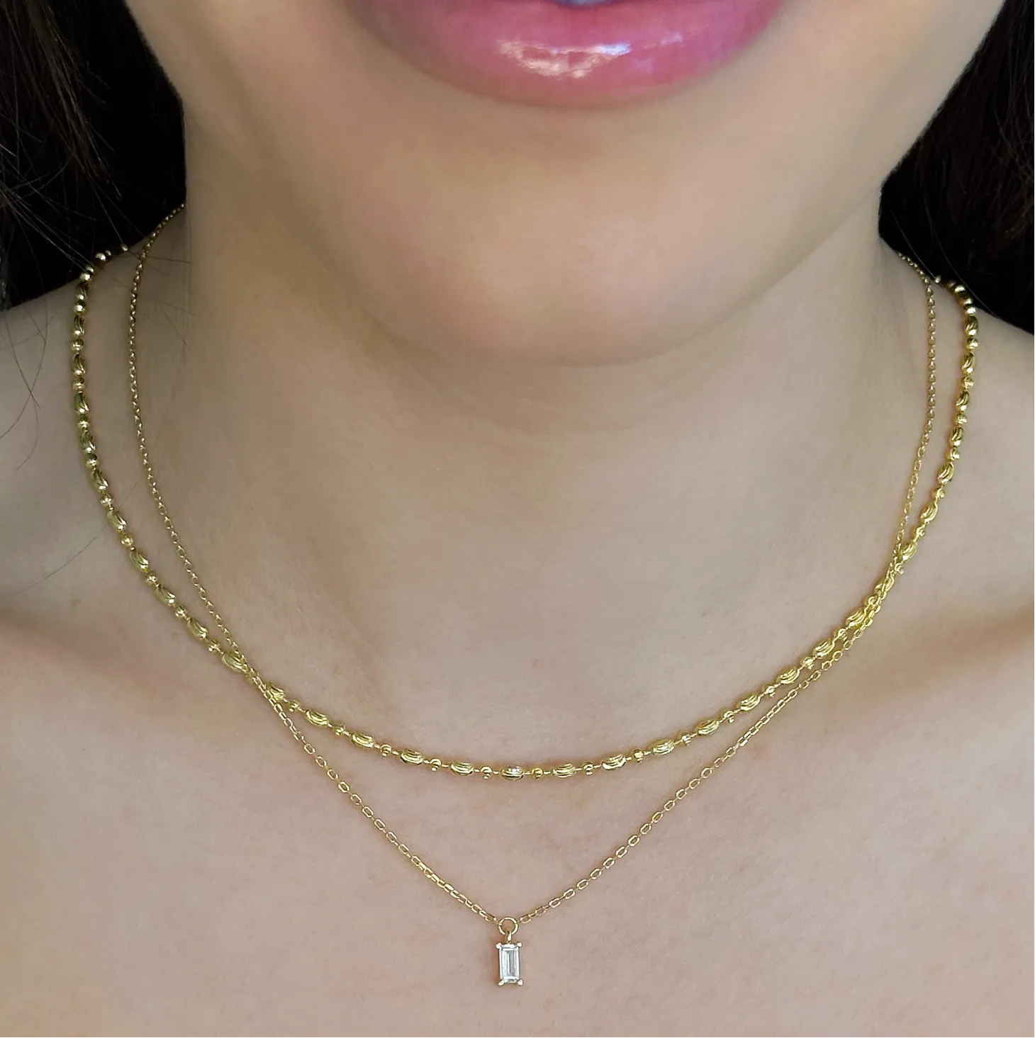 18k/925 Vermeil Sparkle Cut Ball Necklace