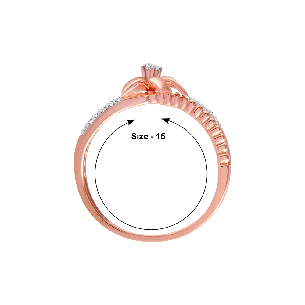 18KT (750) Rose Gold And Diamond Ring For Women