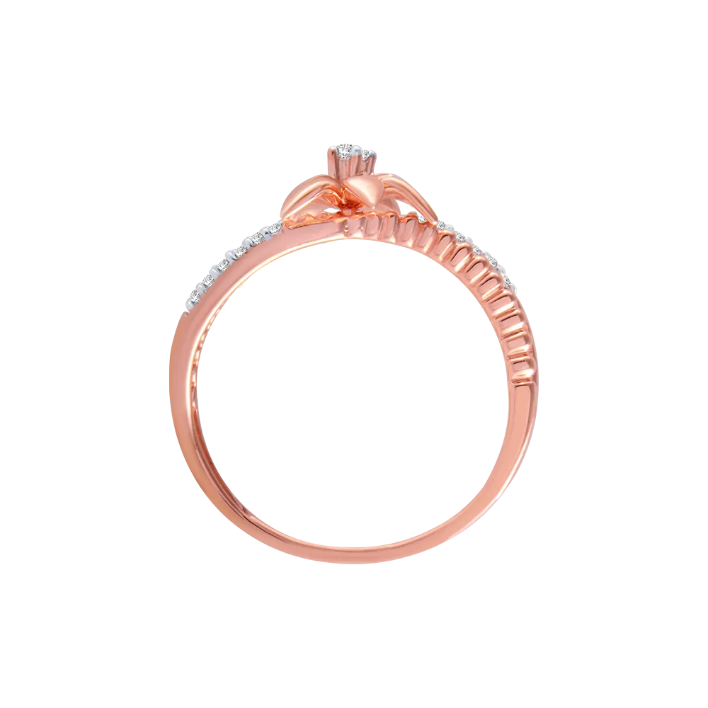 18KT (750) Rose Gold And Diamond Ring For Women