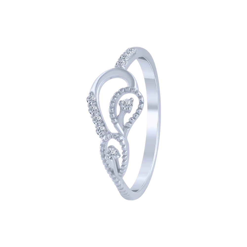 18KT (750) White Gold And Diamond Ring For Women